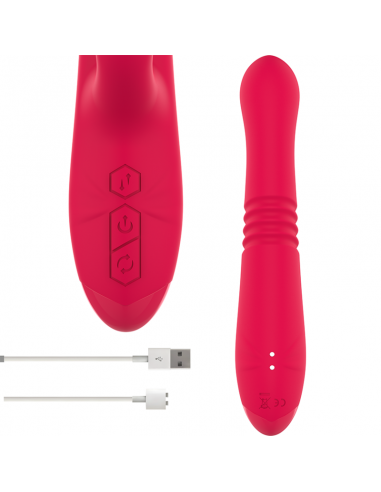 Intense - dua vibrador multifunción recargable up & down con lengua rojo