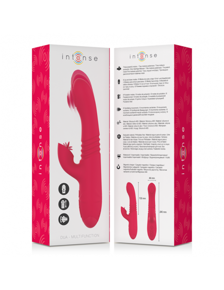 Intense - dua vibrador multifunción recargable up & down con lengua rojo