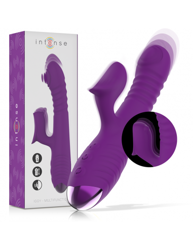 Intense - iggy vibrador multifunción recargable up & down con estimulador de clitoris morado