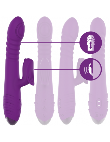 Intense - iggy vibrador multifunción recargable up & down con estimulador de clitoris morado