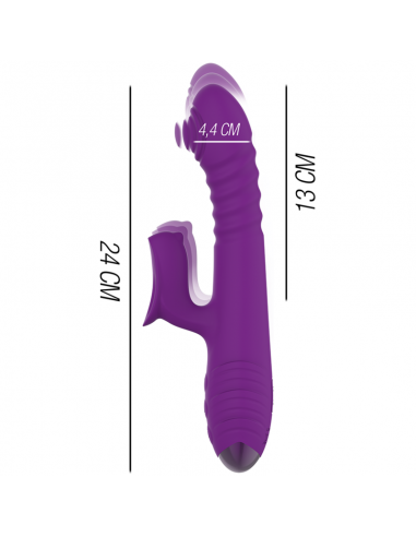 Intense - iggy vibrador multifunción recargable up & down con estimulador de clitoris morado