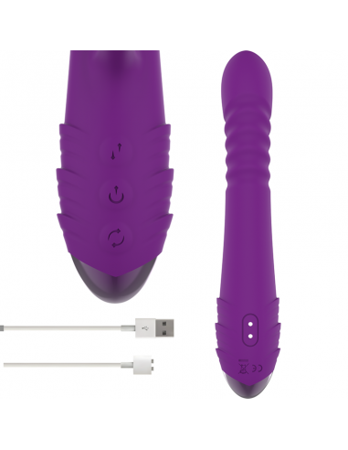 Intense - iggy vibrador multifunción recargable up & down con estimulador de clitoris morado