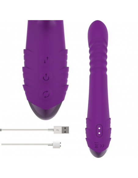 Intense - iggy vibrador multifunción recargable up & down con estimulador de clitoris morado