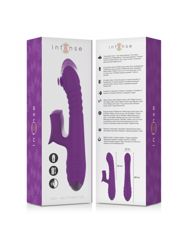 Intense - iggy vibrador multifunción recargable up & down con estimulador de clitoris morado