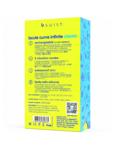 B swish - bcute curve infinite classic vibrador recargable silicona amarillo