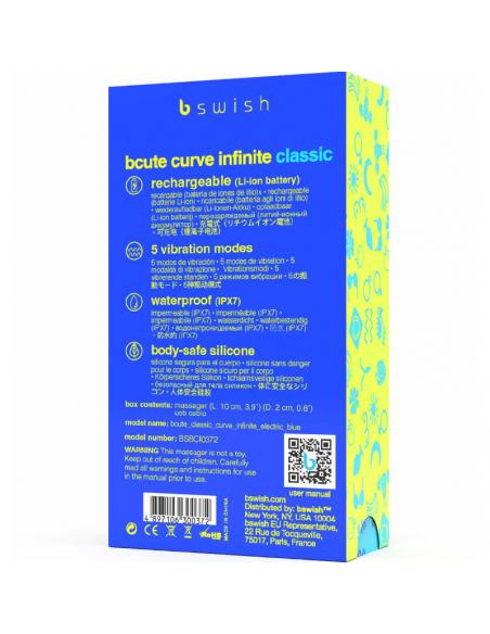 B swish - bcute curve infinite classic vibrador recargable silicona azul