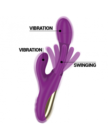 Intense - apolo vibrador multifunción recargable 7 vibraciones con lengua oscilante morado