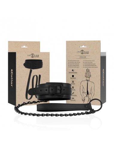 Intense - fetish collar de cuero vegano