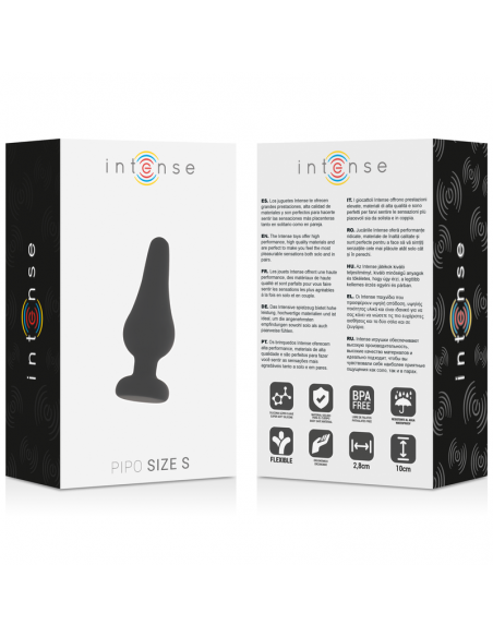 Intense - anal plug pipo s silicone negro 9.8 cm