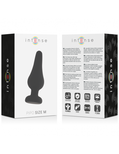 Intense - anal plug pipo m silicone negro 11 cm