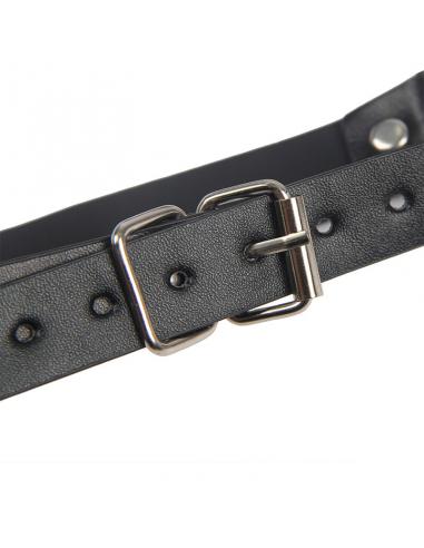 Subblime - 953720 pinzas para el pecho con correa de cuero bondage negro talla única
