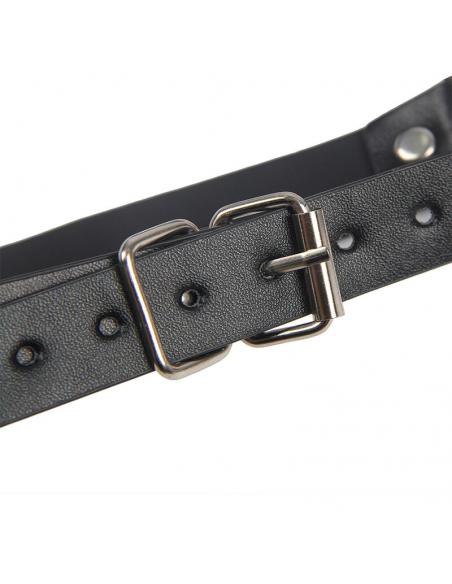 Subblime - 953720 pinzas para el pecho con correa de cuero bondage negro talla única