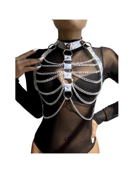 Subblime - 953737 arnés de pecho con anillos y cadenas plata talla única