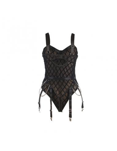 Subblime - 954260 body con cadenas + ligueros negro s/m