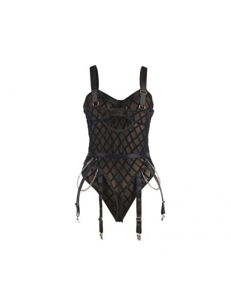 Subblime - 954260 body con cadenas + ligueros negro s/m
