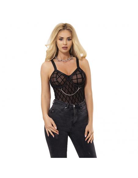Subblime - 954277 body con cadenas + ligueros negro l/xl