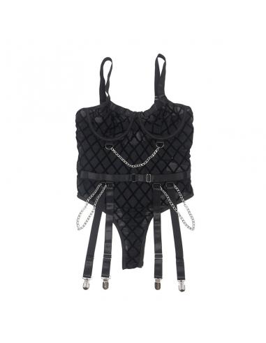 Subblime - 954277 body con cadenas + ligueros negro l/xl