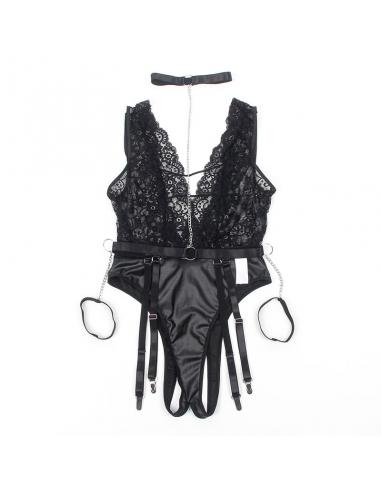 Subblime - 954390 body sexy con ligueros negro l/xl