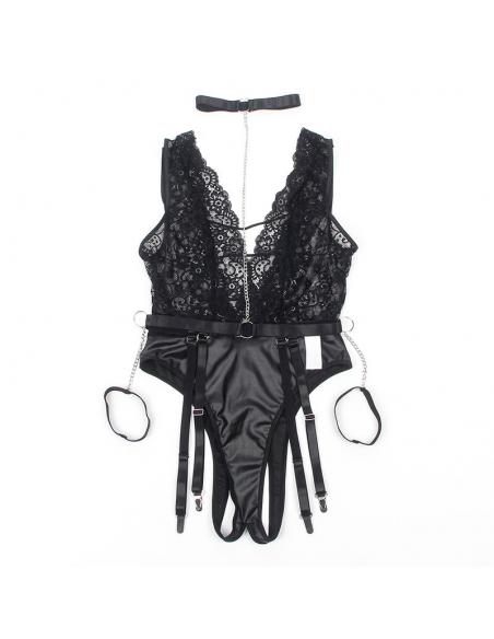 Subblime - 954390 body sexy con ligueros negro l/xl