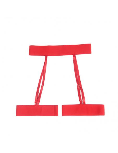 Subblime - 954338 sujetador + tanga + ligueros estampado de corazones rojo l/xl
