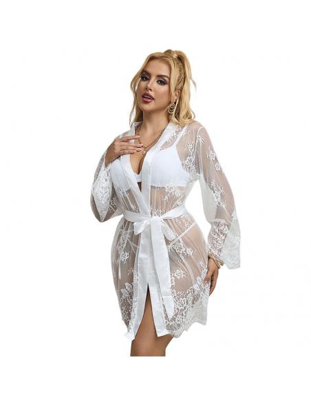 Subblime - 954376 camisón de manga larga con diseño floral blanco l/xl