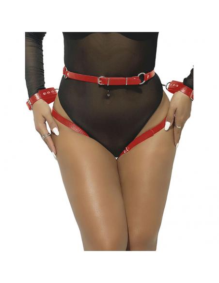 Subblime - 953706 esposas con cinturón bondage rojo talla única