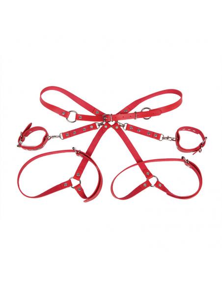 Subblime - 953706 esposas con cinturón bondage rojo talla única
