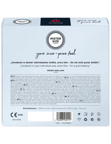 Mister size - preservativos talla xl 60 mm (36 unidades)
