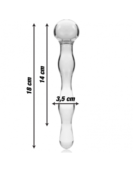 Nebula series by ibiza - modelo 13 dildo cristal borosilicato  18 cm -o- 3.5 cm