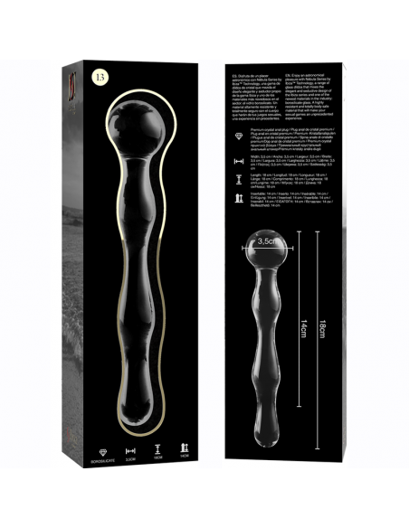 Nebula series by ibiza - modelo 13 dildo cristal borosilicato  18 cm -o- 3.5 cm