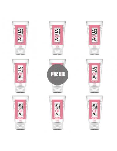 Aqua travel - lubricante base agua sabor fresa y nata - 50 ml 8+1 gratis