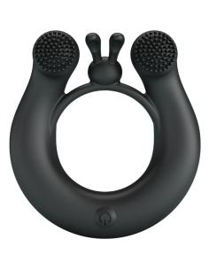 Pretty love - dahlia anillo vibrador + estimulador de clítois 12 vibraciones negro