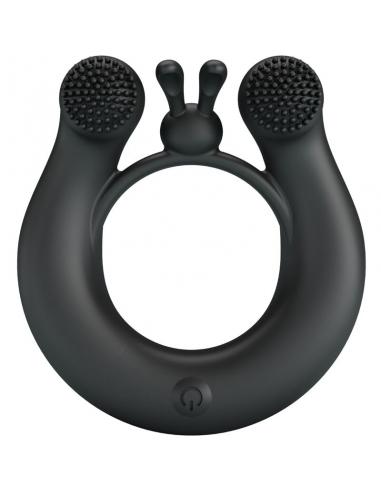 Pretty love - dahlia anillo vibrador + estimulador de clítois 12 vibraciones negro