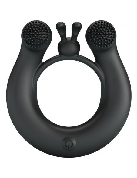 Pretty love - dahlia anillo vibrador + estimulador de clítois 12 vibraciones negro