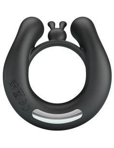 Pretty love - dahlia anillo vibrador + estimulador de clítois 12 vibraciones negro 2