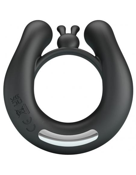 Pretty love - dahlia anillo vibrador + estimulador de clítois 12 vibraciones negro