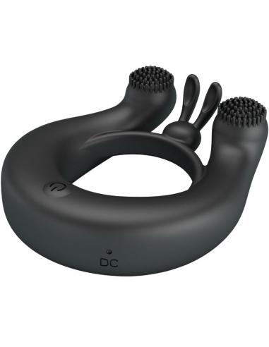 Pretty love - dahlia anillo vibrador + estimulador de clítois 12 vibraciones negro