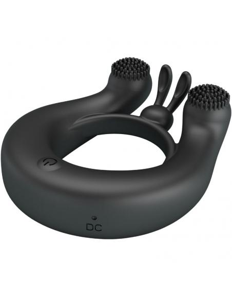Pretty love - dahlia anillo vibrador + estimulador de clítois 12 vibraciones negro