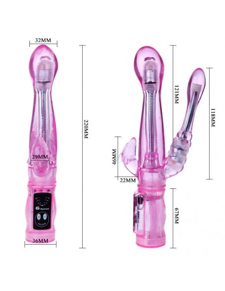 Baile - vibrador flexible con estimulador anal