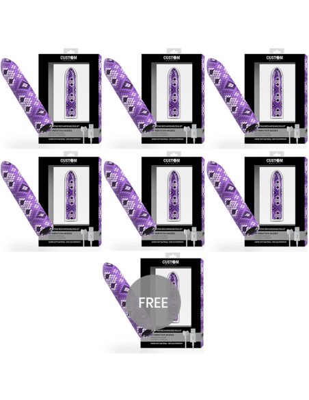 Custom bullets - bala recargable snake lila 10 intensidades 6 + 1 gratis