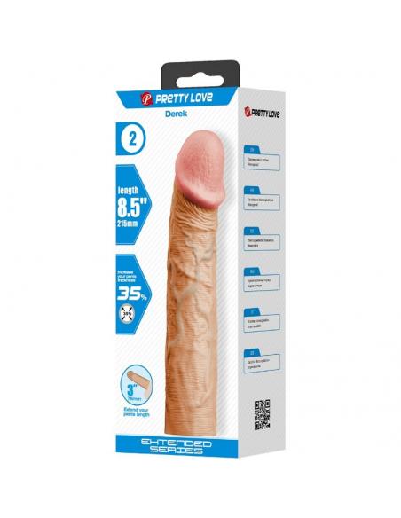 Pretty love - derek funda pene con extensión de 7.6 cm natural
