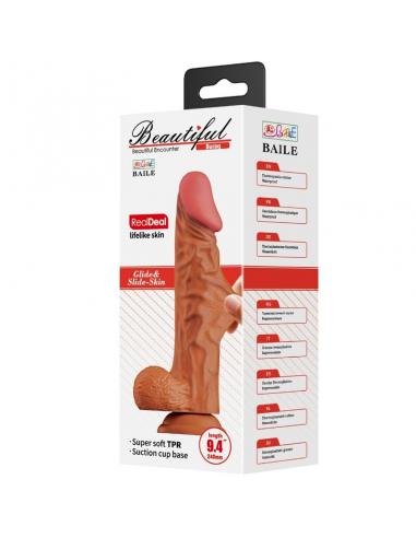 Baile - buraq dildo realístico 24 cm natural