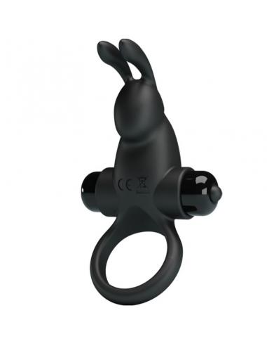 Pretty love - anillo vibrador + estimulador rabbit clítoris 10 vibraciones negro