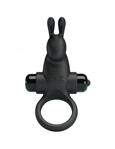 Pretty love - anillo vibrador + estimulador rabbit clítoris 10 vibraciones negro