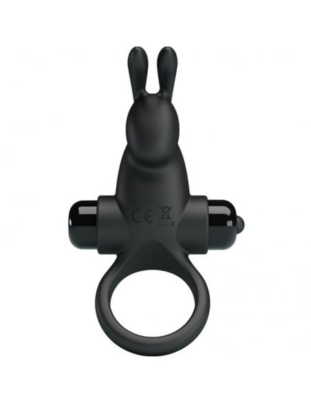 Pretty love - anillo vibrador + estimulador rabbit clítoris 10 vibraciones negro