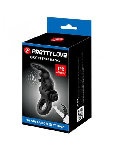Pretty love - exciting ring anillo vibrador rabbit 10 vibraciones negro