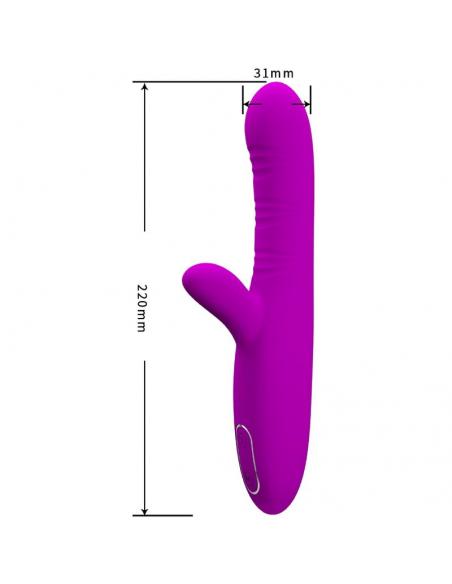 Pretty love - angelique vibrador multifunción + estimulador de clítoris morado