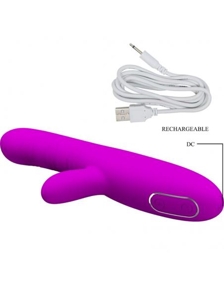 Pretty love - angelique vibrador multifunción + estimulador de clítoris morado