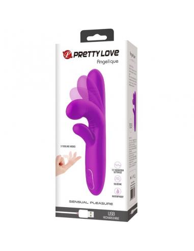 Pretty love - angelique vibrador multifunción + estimulador de clítoris morado