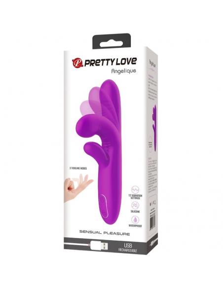 Pretty love - angelique vibrador multifunción + estimulador de clítoris morado